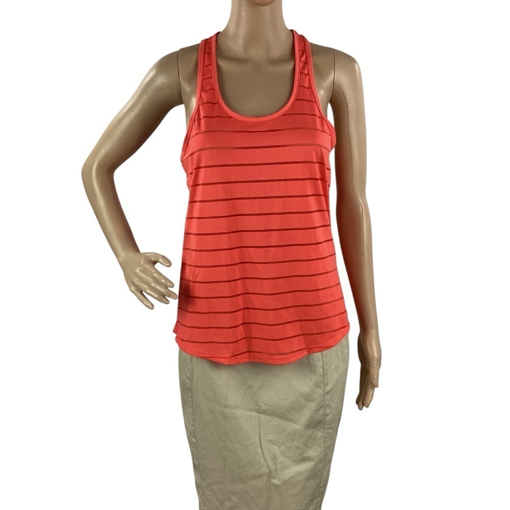 Zyia Active Havana Striped Racerback Tank Coral Orange Small